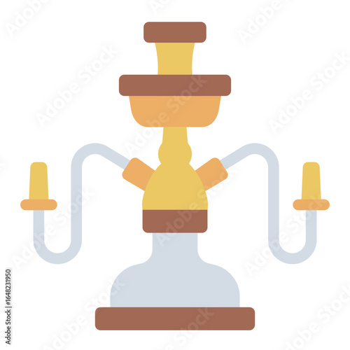 hookah flat icon used for smoking at cafe or cultural lounge