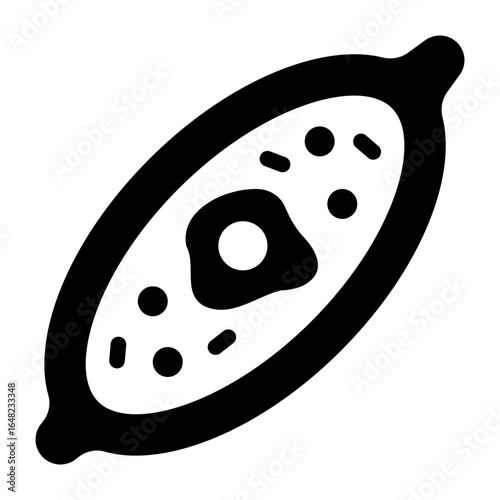 turkish pide glyph icon served at bakery or restaurant