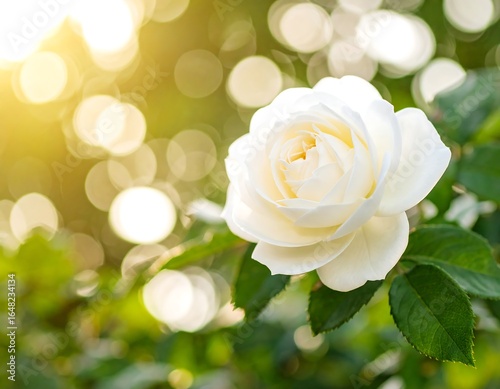 White rose in sunlight
