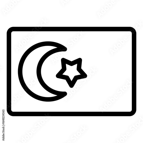 Turkish flag outline icon waving at embassy or national event