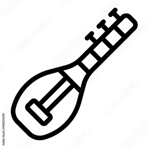 turkish saz outline icon played in folk music performance