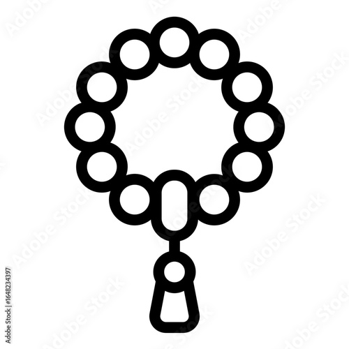 tasbih outline icon used for prayer in mosque or home