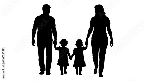 Silhouette of a family people.