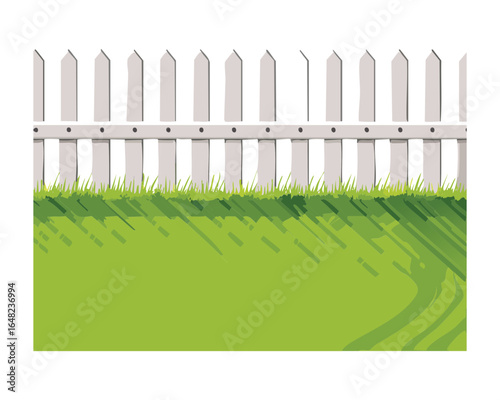 Picket Fence on a Lawn