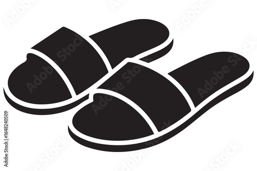 Flip flops vector  minimalist slipper silhouette
