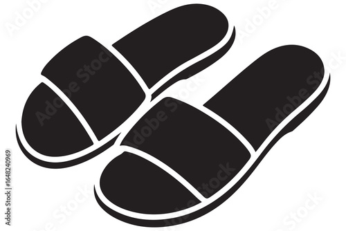 Flip flops vector  minimalist slipper silhouette
