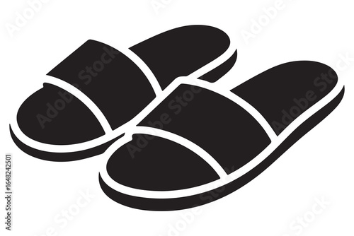 Flip flops vector  minimalist slipper silhouette
