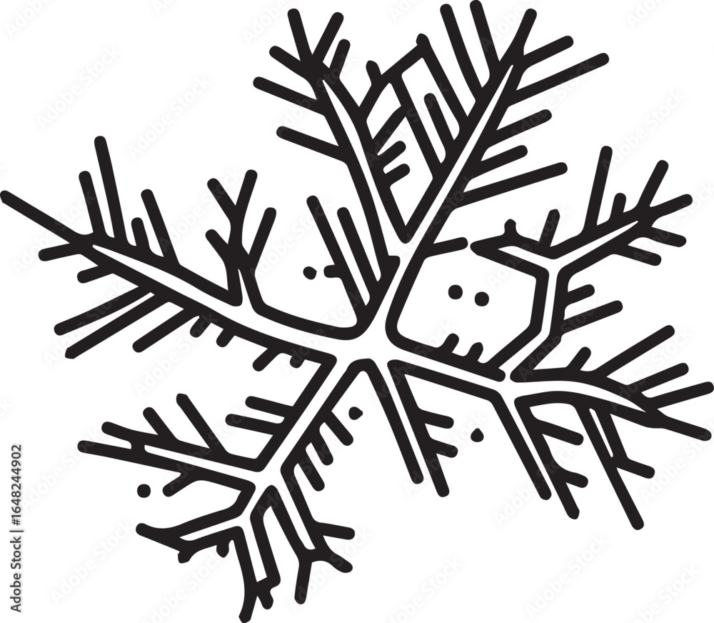 Fototapeta premium Delicate snowflake design evoking winter's beauty, perfect for holiday themes, seasonal promotions, and festive backgrounds in elegant, minimalist style