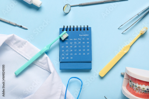 Calendar with dentist's sup...