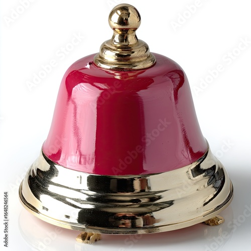 Polished crimson bell with brass accents