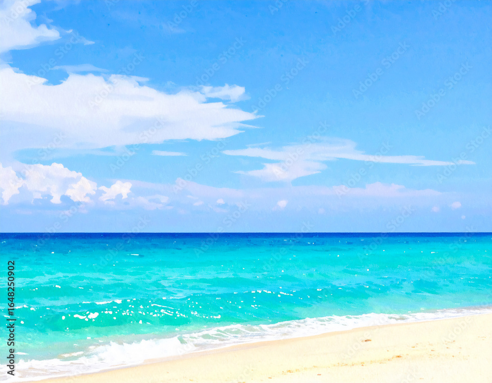 Fototapeta premium 青空と青い海 AI生成素材