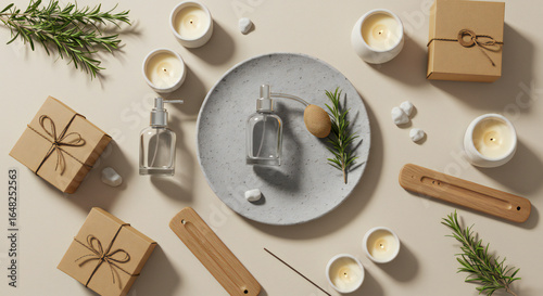 Wallpaper Mural Luxury Eco Aromatherapy Flatlay with Botanical Accents Torontodigital.ca