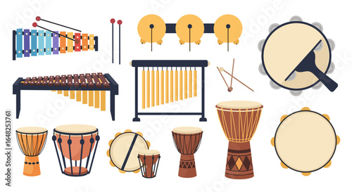 A vibrant collection of percussion instruments showcasing diverse rhythms and musical expressions