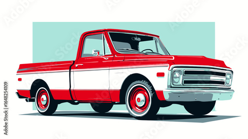 red truck isolated
