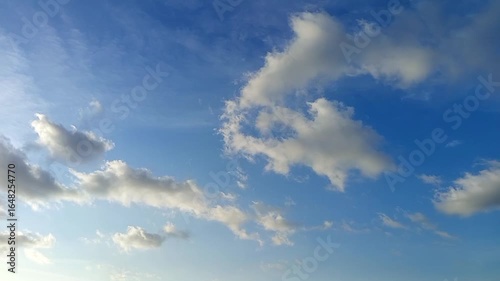 blue sky with clouds, Moving Clouds Timelapse