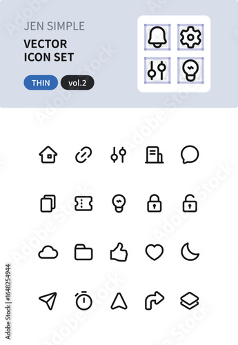 Jen Simple Vector Icon Pack Thin vol.2