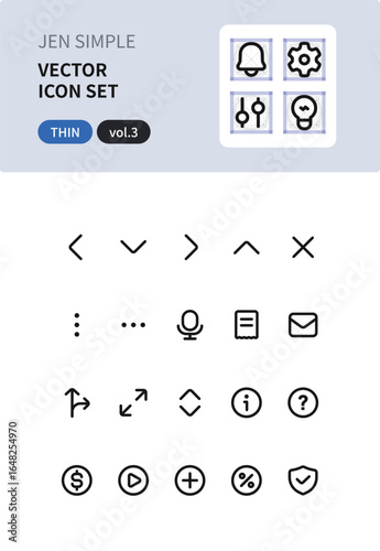 Jen Simple Vector Icon Pack Thin vol.3