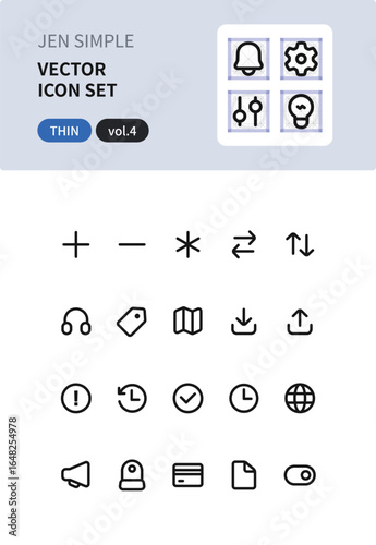 Jen Simple Vector Icon Pack Thin vol.4