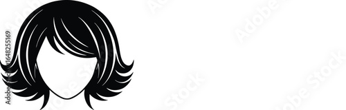 layered mid length bob vector icon.eps
