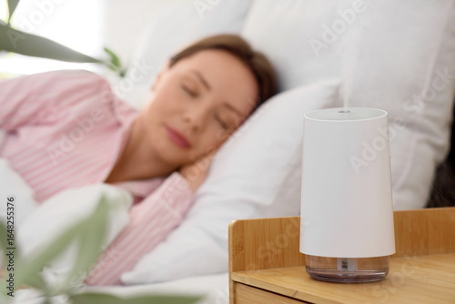 Air humidifier on table aga...