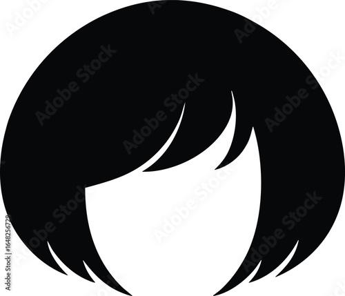 rounded short bob vector icon.eps