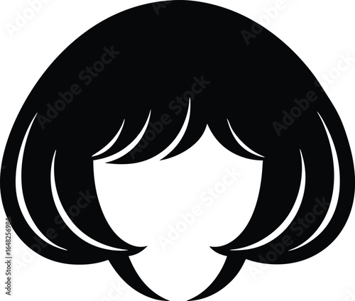 rounded voluminous bob vector icon.eps