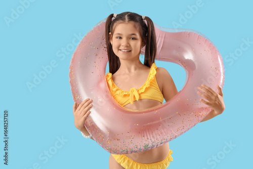 Cute girl with heart shaped...