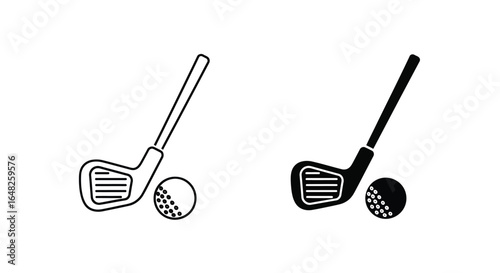 Hockey Stick and Puck: Simple Sports Icons