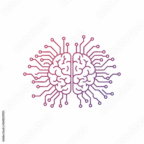 Nine stylized brains showing intricate circuitry patterns in various vibrant color palettes
