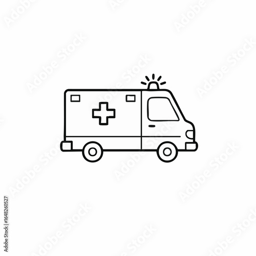 Wallpaper Mural Emergency ambulance van vector line icon. Medical healthcare transport vehicle outline graphic. Torontodigital.ca