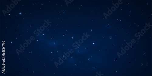 Blue night sky filled with bright stars and glowing cosmos