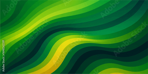Abstract colourful green background with lines and vibrant rainbow design