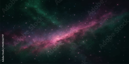 Starry night sky with galaxy and stars in deep space background
