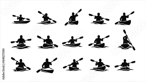 Kayaker Silhouette Collection