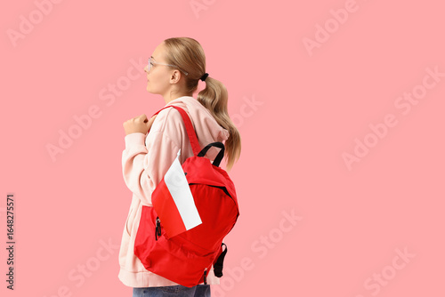 Female student with backpac...