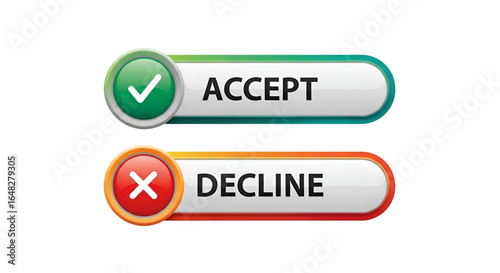 Accept or Decline Buttons Decision-Making UI/UX Elements for Online Engagement