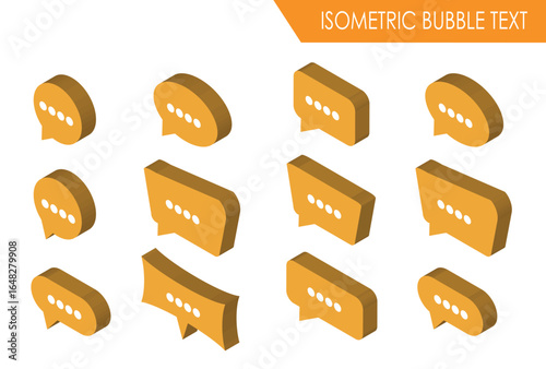 Modern Isometric Bubble Text Illustration, Suitable for Diagrams, Infographics, Book Illustration, Game Asset, And Other Graphic Related Assets