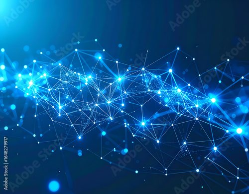 Abstract technology network background with glowing points and lines