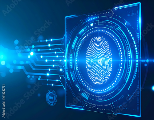 Fingerprint scan technology digital security authentication concept