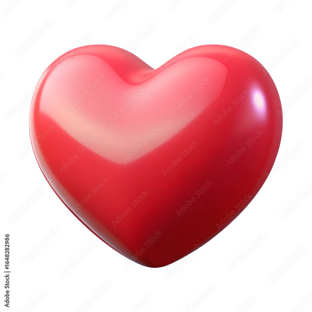 Shiny red heart shape isolated on transparent background Shiny red heart shape isolated on transparent background