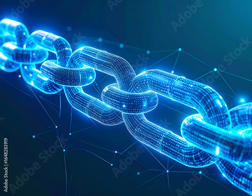Blockchain technology digital chain network security concept design