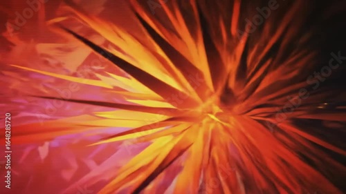 Abstract Geometric Shapes Exploding with Dynamic Color and Light