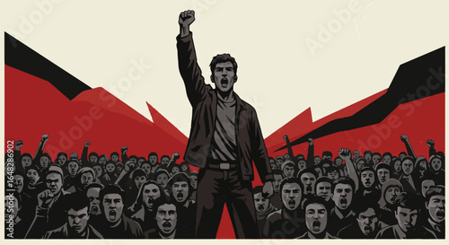 Man leads protest crowd
