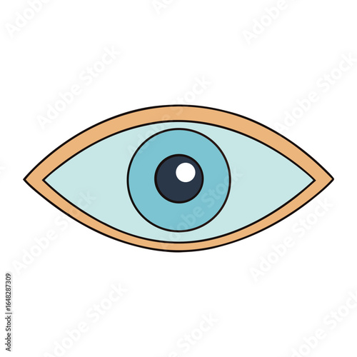 A minimalist single eye icon with clean lines, representing vision, awareness, or insight, perfect for apps, logos, or designs needing a sleek, symbolic look.
