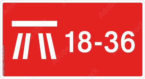 Bold Red and White French Road Sign Indicating Overpass Structure 1836. EPS Editable