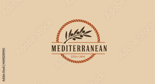 Olive branch emblem, rope frame