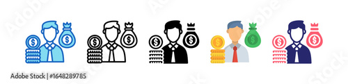 Creditor Multiple Style Icon Set Collection. 