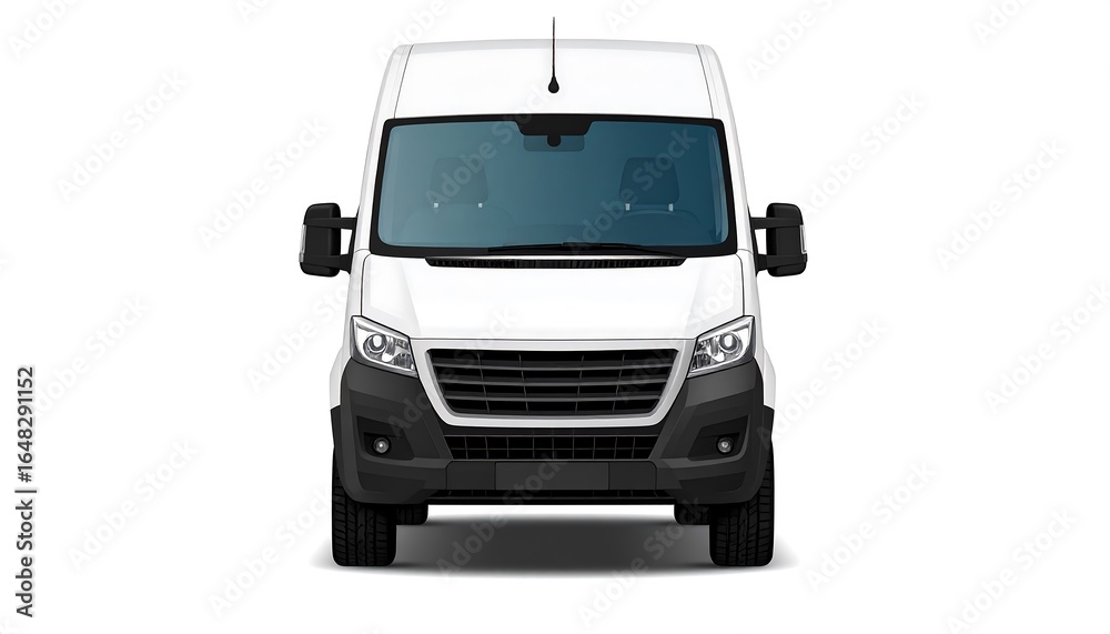 Fototapeta premium White van, front view