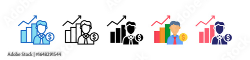 Broker Multiple Style Icon Set Collection. 