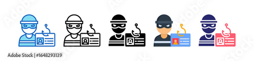 Identity Theft Multiple Style Icon Set Collection. 